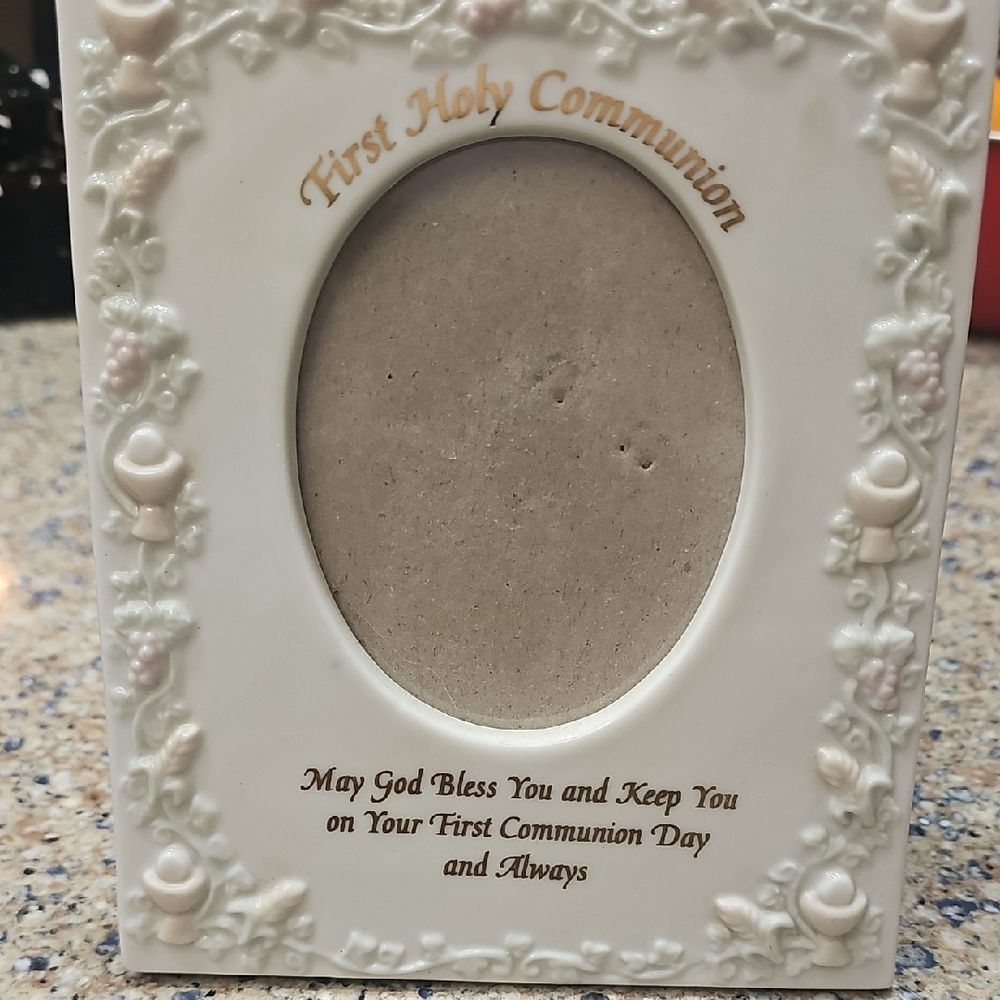 Elegant White First Holy Communion Frame